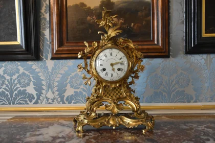 Opulent Antique Clock on Marble Surface