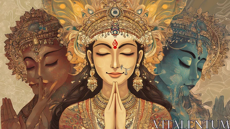 Divine Meditative Mythological Art AI Image