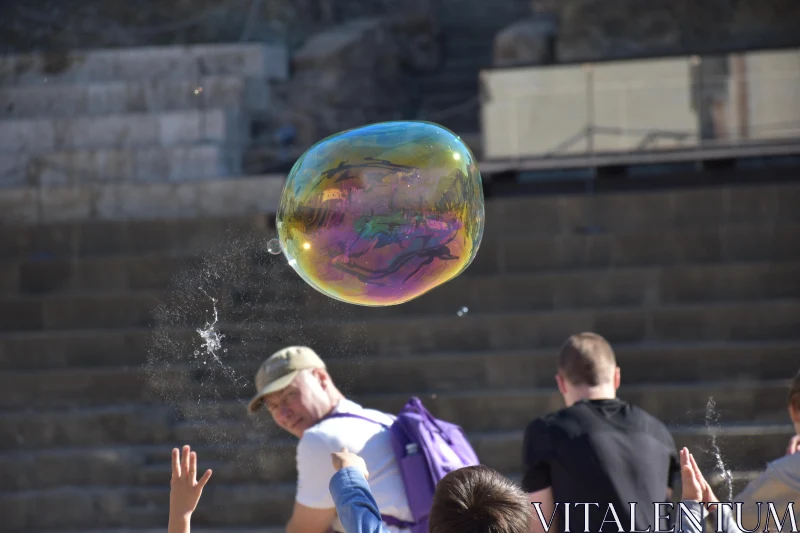 Bubbles and Laughter in the City Free Stock Photo