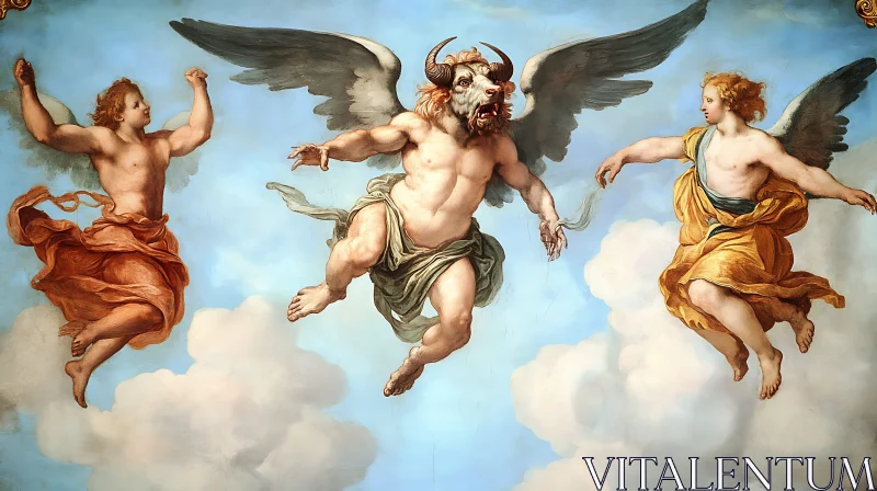 Heavenly Mythological Figures AI Image