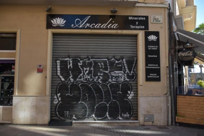 Street Art Adorning Closed Shop