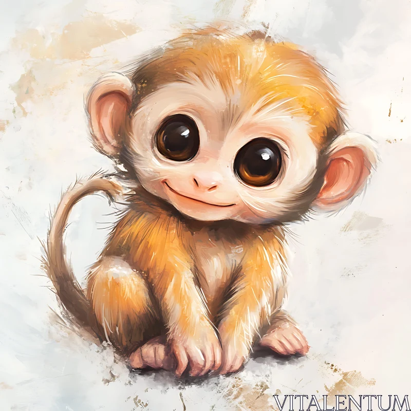 AI ART Adorable Baby Monkey Art