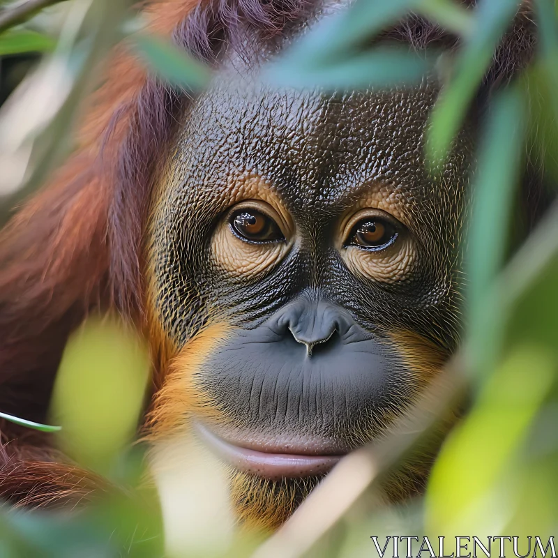 AI ART Monkey Close-up Surrounded by Nature