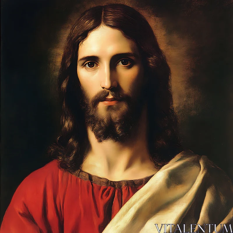 Classic Religious Oil Painting Portrait AI Image