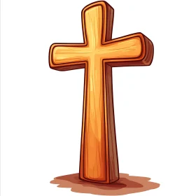 Artistic Representation of a Wooden Cross