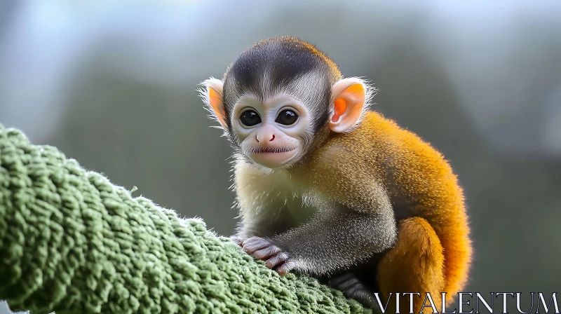 AI ART Cute Baby Monkey in Nature