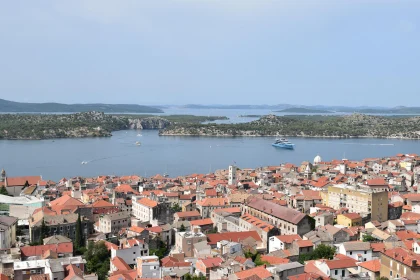 Croatian Coastal Town and Sea