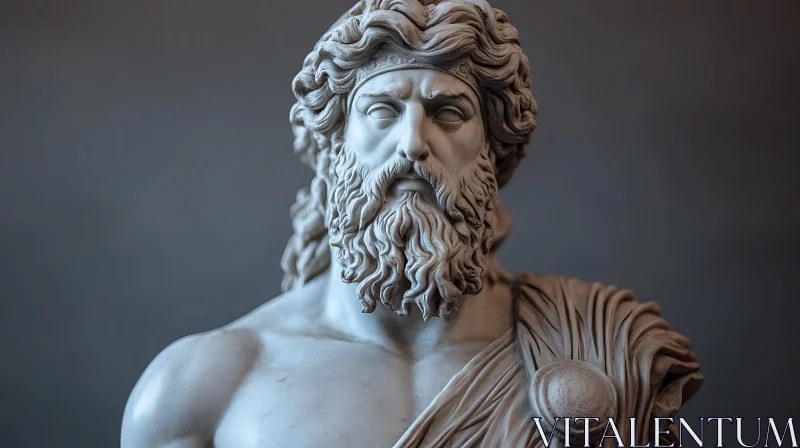 AI ART Classical Marble Sculpture of a Bearded Man