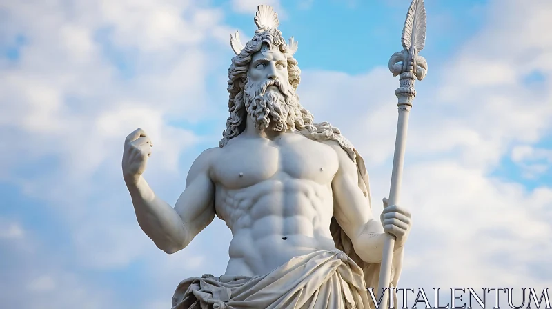 Ancient Greek Sculpture of a Deity AI Image