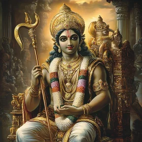 Divine Hindu Deity in Traditional Attire