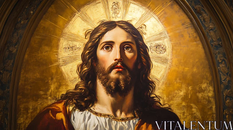 AI ART Portrait of Jesus Christ with Radiant Halo