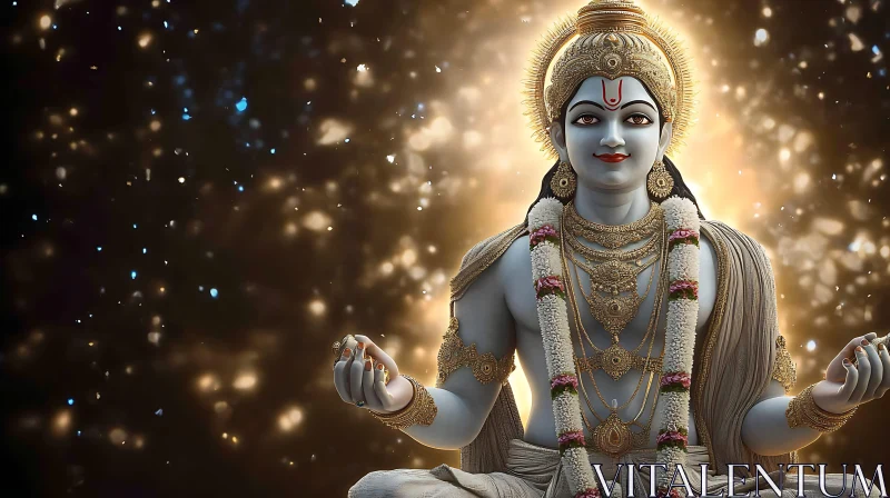 Indian Deity in Meditation AI Image