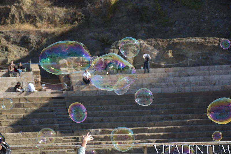 PHOTO Floating Bubbles in a Theater Setting