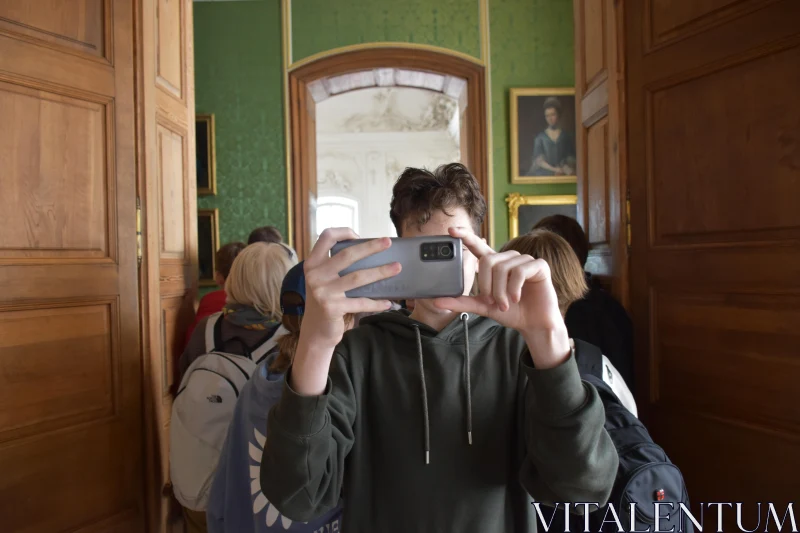 Selfie in Historic Room Free Stock Photo