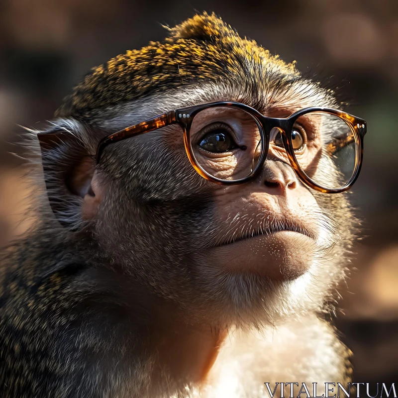 AI ART Monkey Portrait with Glasses