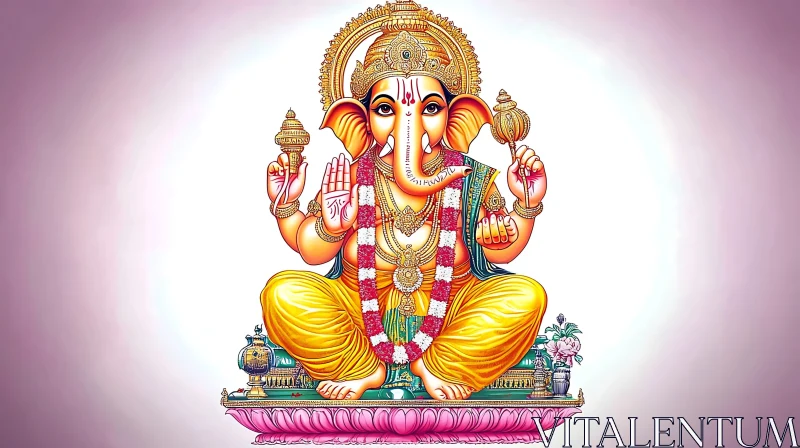 Artistic Depiction of Lord Ganesha AI Image