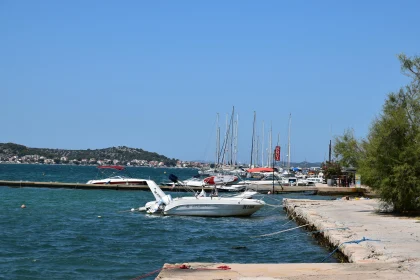 Coastal Harbor Scene with Boats