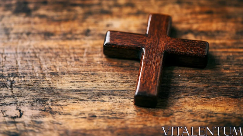 Wooden Cross on Wood
