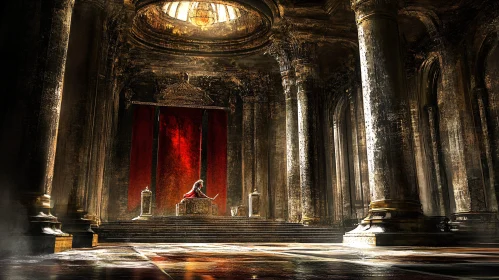 Opulent Throne Room Bathed in Golden Light