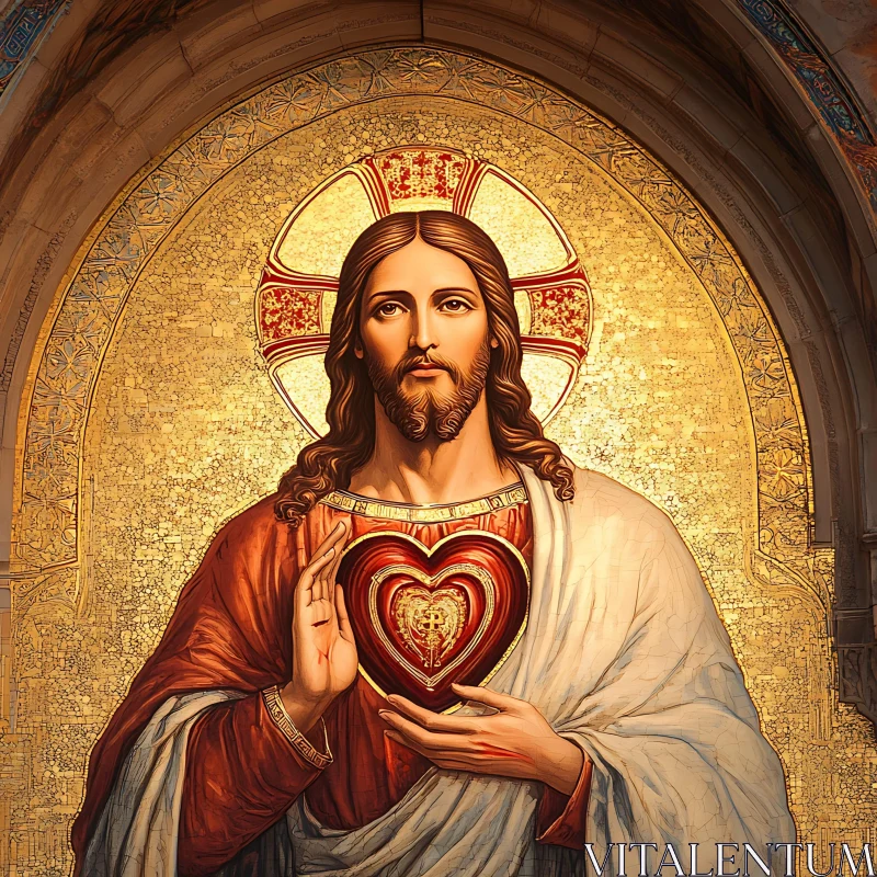 AI ART Iconography of the Sacred Heart