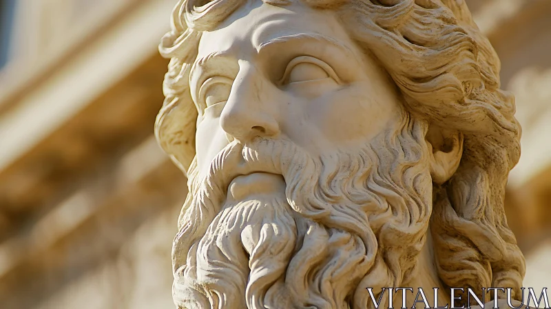 Intricately Detailed Bearded Man Stone Sculpture AI Image