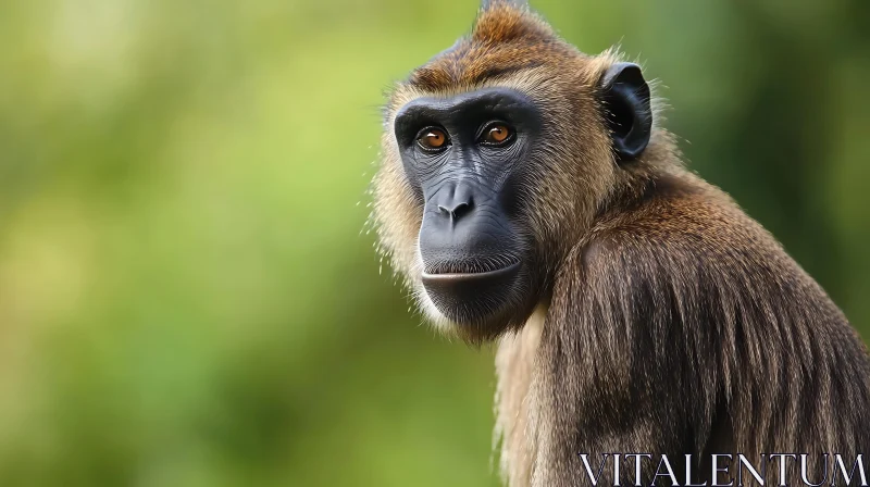 Detailed Portrait of a Monkey in the Wild AI Image