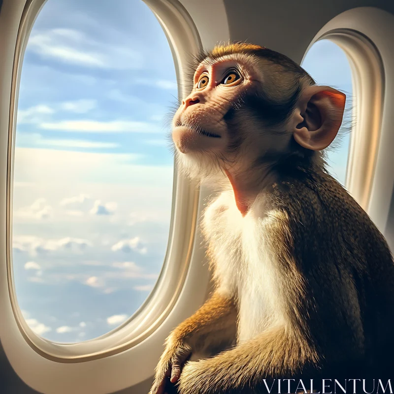 Monkey Pondering the Skies AI Image