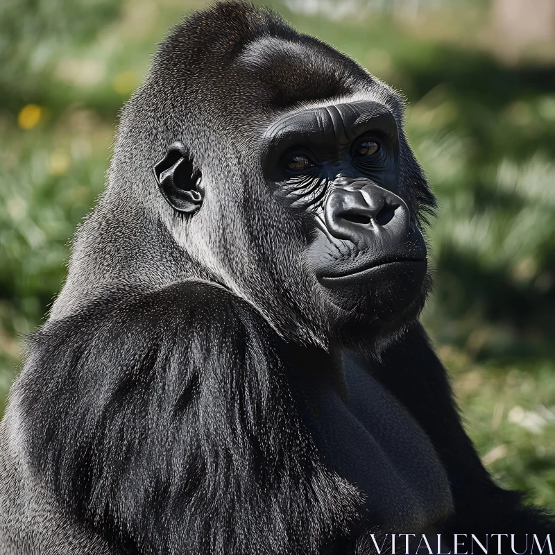 AI ART Gorilla Close-Up in Nature