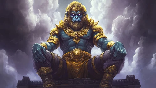 Regal Mythical Gorilla in Golden Armor