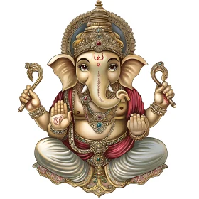 Ganesha Artwork with Symbolic Elements