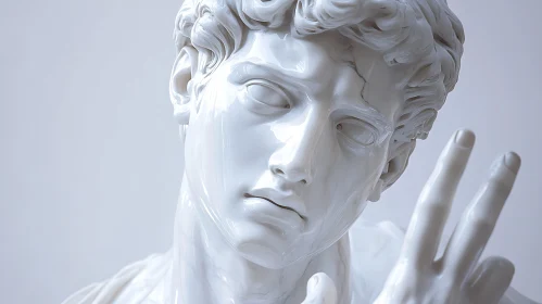 White Marble Sculpture Close-Up