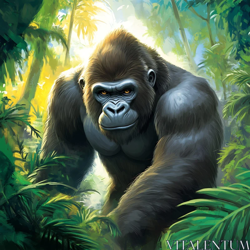 AI ART Gorilla in the Heart of the Jungle