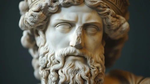 Classic Marble Sculpture of Bearded God