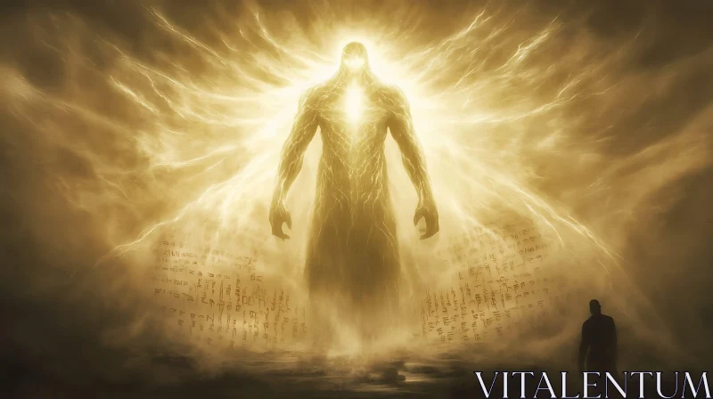 Mystical Supernatural Figure with Radiant Light AI Image