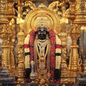 Hindu God in Golden Temple Attire