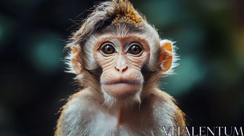 AI ART Young Monkey in Detailed Close-Up