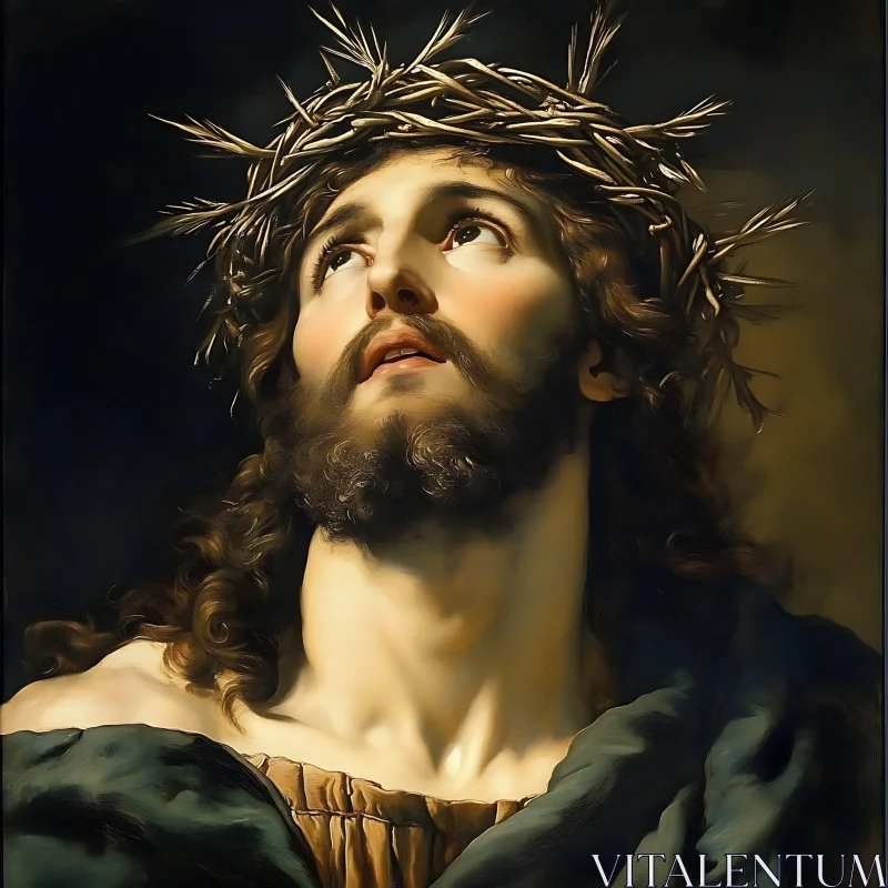 AI ART Portrait of a Man in a Crown of Thorns