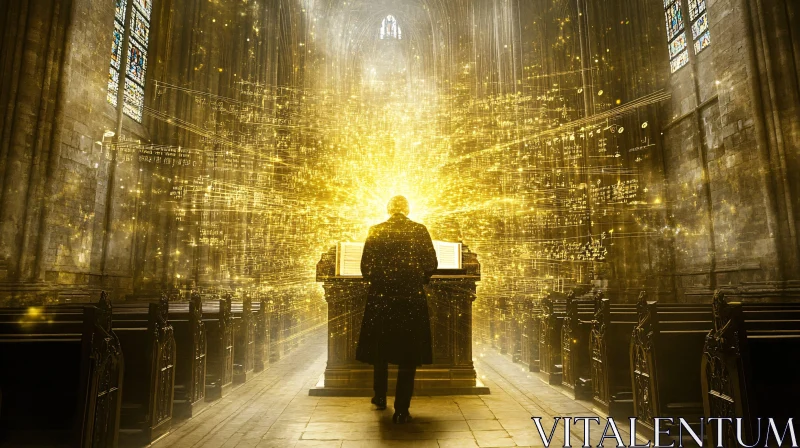 AI ART Mystical Light at Church Altar