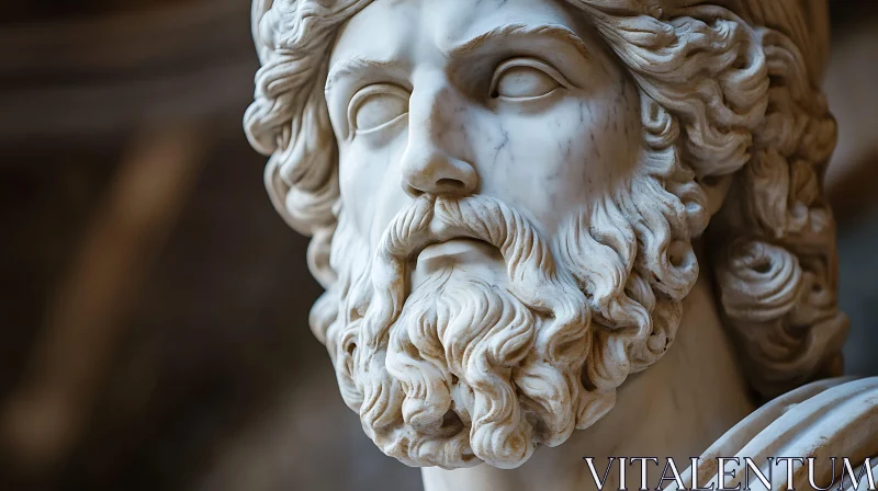 Exquisite Marble Sculpture of Bearded Man AI Image