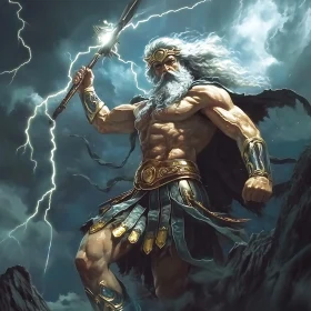 Thunder God with Lightning Bolt