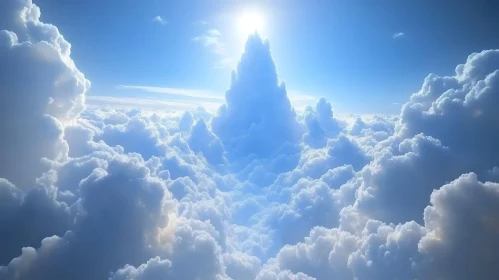 Serene Cloudscape under Bright Sunlight