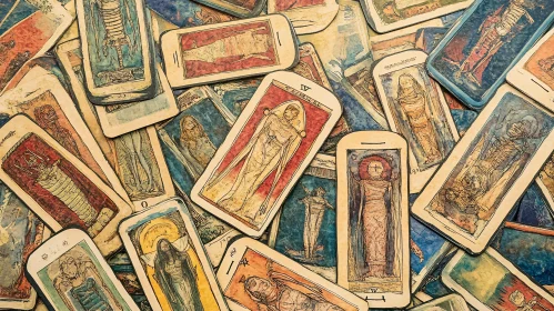 Ancient Mystical Tarot Cards Art