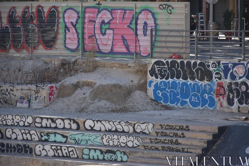 PHOTO Vibrant Graffiti Mural on Urban Staircase