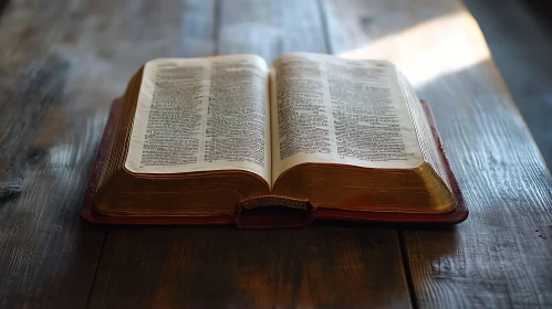 Vintage Bible on Wooden Surface