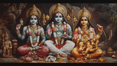 Divine Hindu Gods Illustration