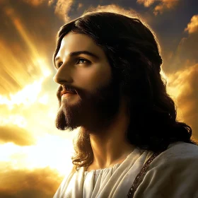 Ethereal Man Bathed in Radiant Sunlight