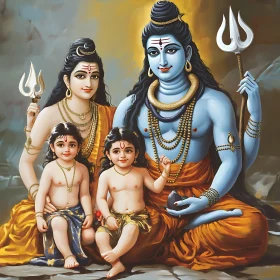 Mythological Divine Family Artwork
