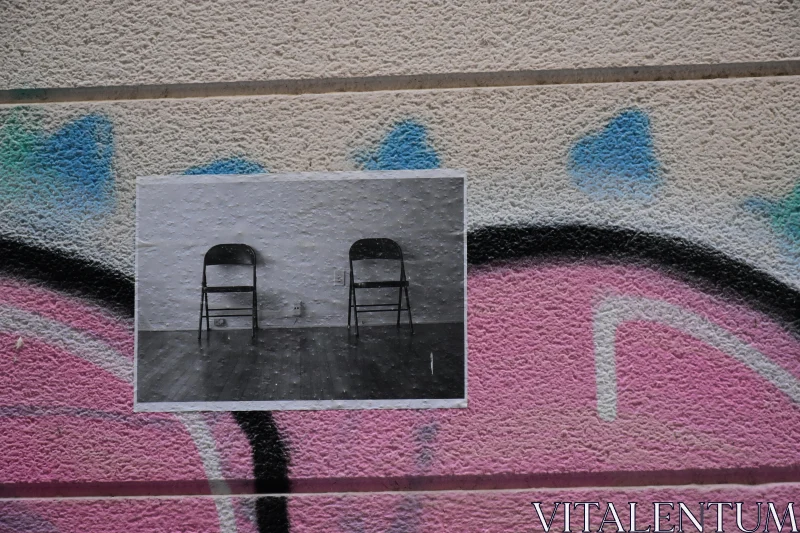 PHOTO Chairs on a Graffiti Wall