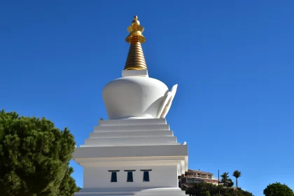 Golden-Spired White Stupa