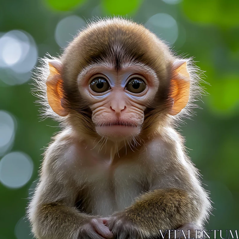 AI ART Detailed Image of a Young Monkey